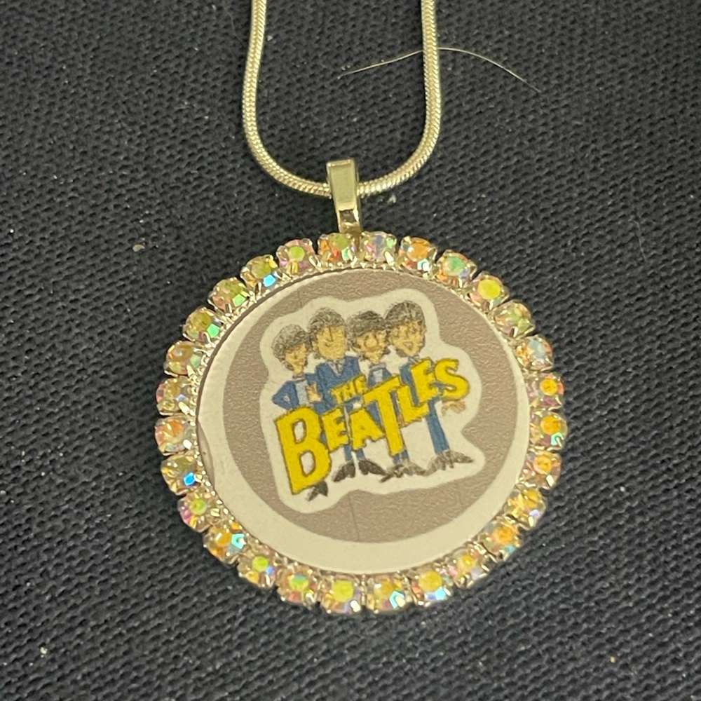 The Beatles Pendant Necklace with Rhinestones
